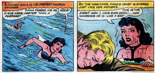 Diana is the first to reach Steve...