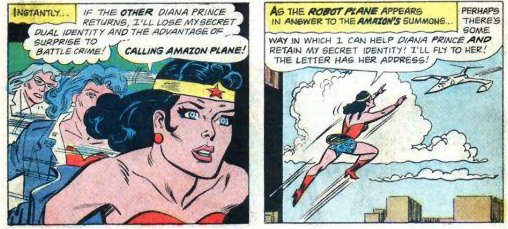 Diana changes into Wonder Woman and summons her invisible plane...