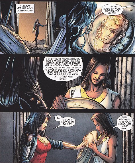 Diana is shown a sield with an image of her late mother...